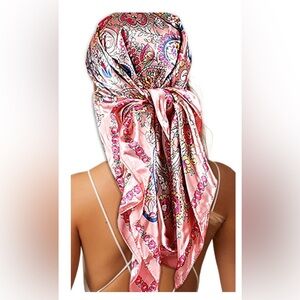 Elegant Pink Paisley Silk Scarf